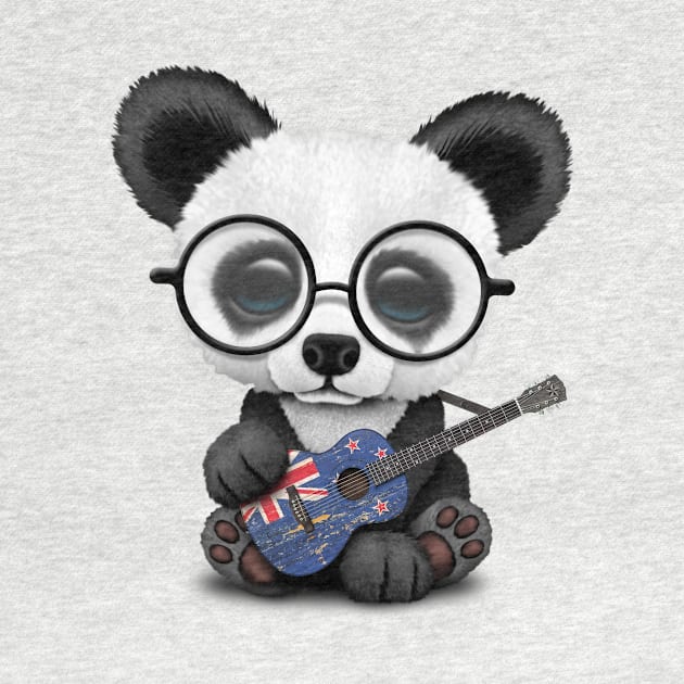 Baby Panda Playing New Zealand Flag Guitar by jeffbartels